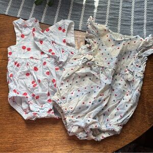 Cat & Jack red, white and blue romper bundle